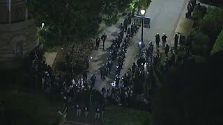 Police amass on UCLA campus after protesters ordered to disperse [upl. by Pollard707]