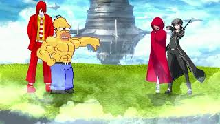 AN Mugen 486 Homer Simpson amp Donald VS Asuna amp Kirito [upl. by Asyl]