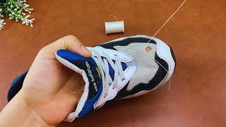 Learn How To Fix A Hole In Your Shoe Invisibly  Keep Your Shoes In Good Condition [upl. by Lu]