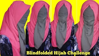 Blindfolded Hijab Challenge  Easy Hijab amp Niqab Tutorial With Chiffon Hijab  1 Part Niqab [upl. by Ocirled55]