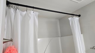 Luxury Tension Shower Rod From Amazon Review Amazon Find Under 25 IZZYS REVIEW [upl. by Atika]