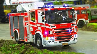 RC SCALE MODEL FIRE TRUCKS IN FIRE RESCUE OPERATION  Intermodellbau Dortmund 2018 [upl. by Okir]