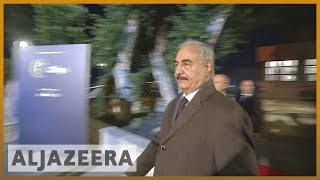 🇮🇹🇱🇾Renegade General Khalifa Haftar joins Libya conference in Palermo  Al Jazeera English [upl. by Eerehs]