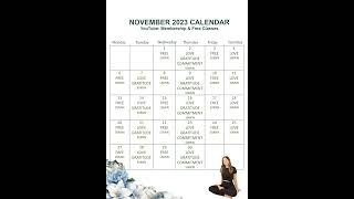 November 2023 Yoga Calendar yoga [upl. by Liana]