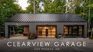 Luxury Garage Design on Lake Rosseau  Clearview Garage [upl. by Salomi191]