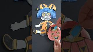 I made Halloween dresses for paper doll Pomni 🎃😁trend howto craft diy [upl. by Ihteerp102]