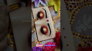 Bridal Red amp golden eye makeup tutorial ❤🧡 shorts viral eyemakeup [upl. by Etiuqal]