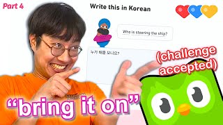 Native Korean Speedruns Duolingo Korean Once More but it gets feral [upl. by Nirag]