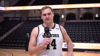 Mens Basketball Balanced Attack Defeats GardnerWebb At Home  Interviews [upl. by Natan57]