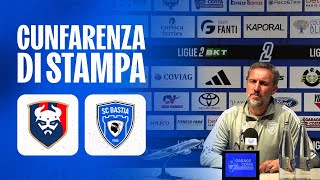 J12  SM Caen  SC Bastia  A Cunfarenza di stampa di Benoît Tavenot [upl. by Ellehcam21]