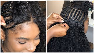 Very Detailed Kinky curly closure hair bundles sewin install Looks natural  youthbeauty hair [upl. by Browne217]