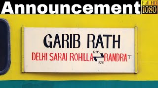 Announcement of Delhi S Rohilla  Bandra T Garib Rath Express at Jaipur Junction Railway Station [upl. by Etnohs]