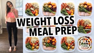 WEIGHT LOSS MEAL PREP FOR WOMEN 1 WEEK IN 1 HOUR [upl. by Anniahs]