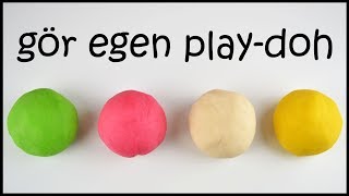 DIY playdoh lera på svenska  gör egen deg för barn [upl. by Edra]