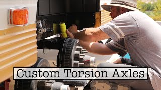 RV BUILD  Installing Custom Dexter Torflex Torsion Axles on a Vintage Travel Trailer [upl. by Brinkema]