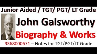 John Galsworthys Biography His Important Works amp their Publication Year His Awards [upl. by Heidi]