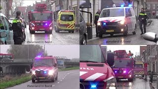 Prio 1 Interventievoertuig hoogwerker amp politie met spoed naar afhijsing [upl. by Mauve153]