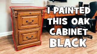 I Painted This Thrift Store Cabinet Black [upl. by Haramat]