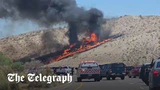 F35 fighter jet crashes into New Mexico hillside [upl. by Gebelein]