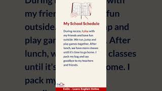 My School Schedule  Learn English through story  EnOn Learn English Online [upl. by Yrrot]