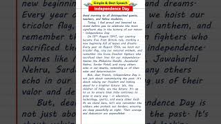 Independence Day Speech  independence day speech in english 2024 [upl. by Nelyag547]