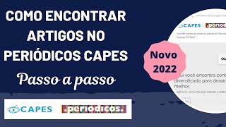 PERIÓDICOS CAPES como pesquisar ARTIGOS CIENTÍFICOS na prática  Passo a passo no portal [upl. by Neelyhtak387]