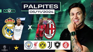 PALPITES DE FUTEBOL PARA O DIA 05 11 2024  BILHETE PRONTO TERÇOU NO MUNDO BET [upl. by Daryle]