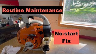 Stihl BG 56 Blower  Routine Maintenance  No Start Fix [upl. by Mlehliw]