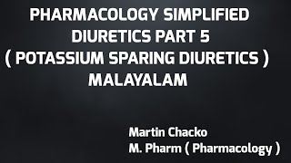 Potassium sparing diuretics Spironolactone made easy in Malayalam [upl. by Droffats]