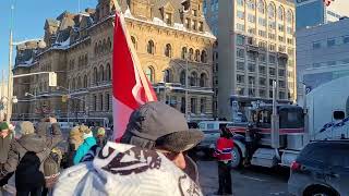 Freedom Convoy Ottawa Trucks Blare Horns on Parliament Hill [upl. by Ditzel]