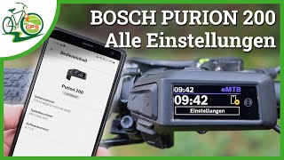 Bosch Purion 200 🚴 Einstellungen amp Details am eBike DisplayController [upl. by Riatsala]