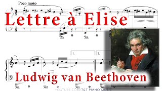 TUTO  Für Elise  Beethoven with sheet music  Lettre à Elise  Interprétée par TampT Piano Music [upl. by Sotsirhc]