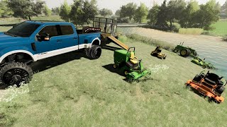 Lawn business is busy after tons of rain  Farming Simulator 19 [upl. by Shulem]