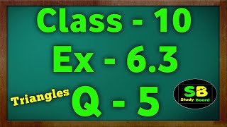 Class  10 Ex  63 Q5 Chapter 6 Triangles  Maths  NCERT CBSE [upl. by Aititel574]