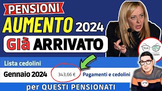 ⚡️ PENSIONI GENNAIO 2024 ➡ IMPORTI CEDOLINI CON AUMENTO GIà ARRIVATI❗️ PER QUESTI PENSIONATI FRAGILI [upl. by Karin]