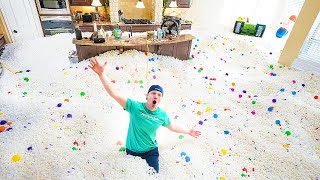 FILLING MY ENTIRE HOUSE WITH PACKING PEANUTS [upl. by Alul]