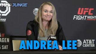 Andrea Lee Happy to See Alexa Grasso Win UFC Title Its Good for the Sport  UFC on ESPN 43 [upl. by Notyalc]