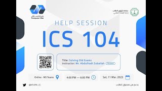 ICS 104 Help Session  Old Exam Solving  222 [upl. by Llekim]