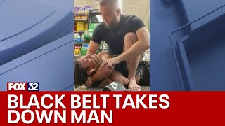 Chicago black belt takes down man who allegedly punched 7Eleven clerk [upl. by Hterrag819]