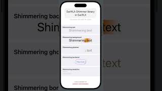 Playground with SwiftUIShimmer library in SwiftUI [upl. by Gillead523]