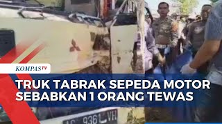 Truk Tabrak Sepeda Motor di Madiun Sebabkan Pemotor Tewas Seketika [upl. by Sansbury]