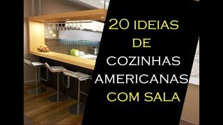 20 IDEIAS DE COZINHA AMERICANA PEQUENA COM SALA DE ESTAR E JANTAR [upl. by Larimer]