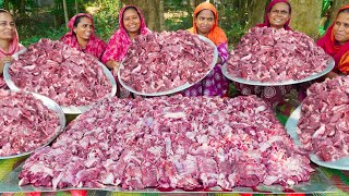 Boneless Buffalo Meat Tehari  EID feast  Biriyani Style Polao Rice Meat Tehari Cooking in Village [upl. by Yoshiko]