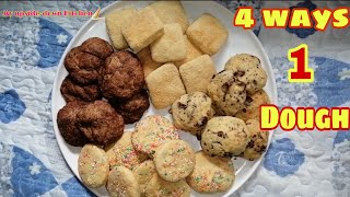 4 easy cookies with one dough make any cookie with this recipe no machine [upl. by Alleacim447]