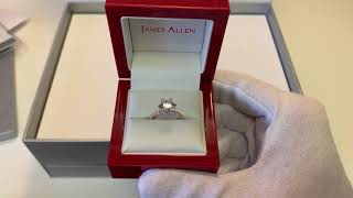 James Allen 7000 Engagement Ring Unboxing 216 Carat Lab Diamond Built In Ring Studio [upl. by Jillane]