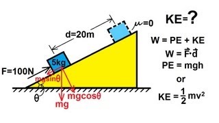 Physics 8 Work Energy and Power 6 of 37 Inclined Plane Frictionless [upl. by Lemuelah418]