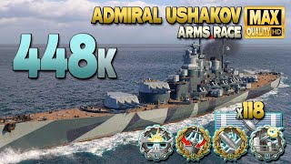 Battleship Admiral Ushakov Giantic game on map Loop  World of Warships [upl. by Glovsky]