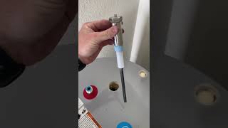 Replacing this smelly magnesium anode rod with a powered anode rod on a 1 year old water heater [upl. by Rumery689]