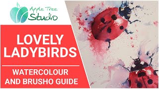 How to Paint Lovely Ladybirds Using Watercolour amp Brusho [upl. by Shem]