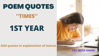 PoemquotTimesquot Quotes for explanation 1st year [upl. by Kilby700]